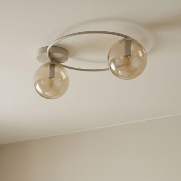 Griestu lampa SOPRA 2xE14/10W/230V bēša/dūmota bēša