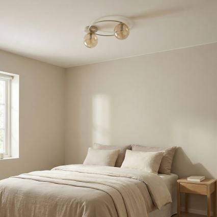 Griestu lampa SOPRA 2xE14/10W/230V bēša/dūmota bēša