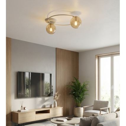 Griestu lampa SOPRA 2xE14/10W/230V bēša/dūmota bēša