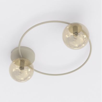 Griestu lampa SOPRA 2xE14/10W/230V bēša/dūmota bēša