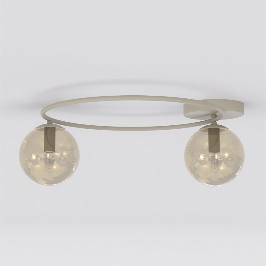 Griestu lampa SOPRA 2xE14/10W/230V bēša/dūmota bēša