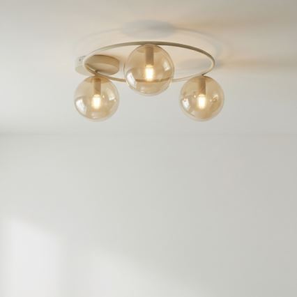 Griestu lampa SOPRA 3xE14/10W/230V bēša/dūmaina bēša