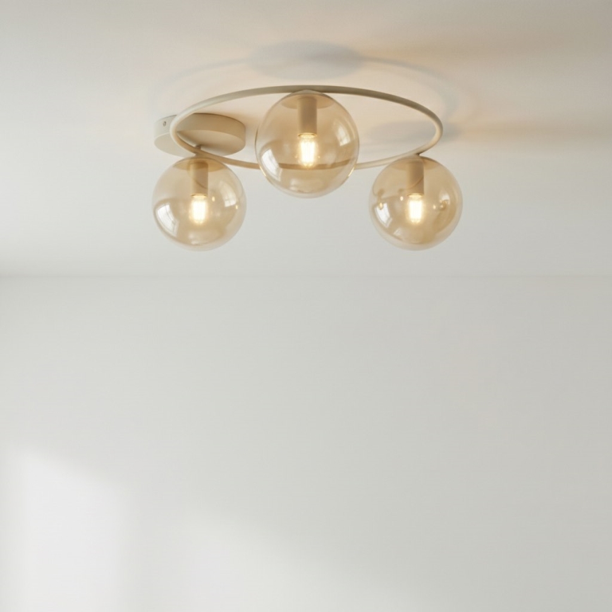 Griestu lampa SOPRA 3xE14/10W/230V bēša/dūmaina bēša