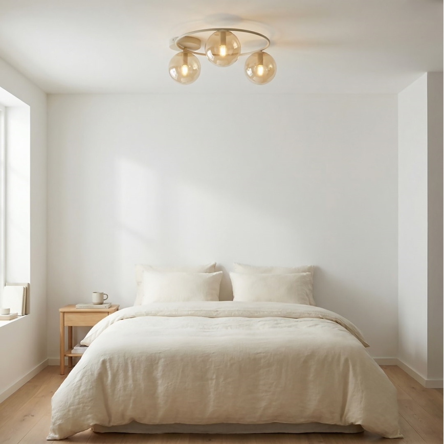 Griestu lampa SOPRA 3xE14/10W/230V bēša/dūmaina bēša