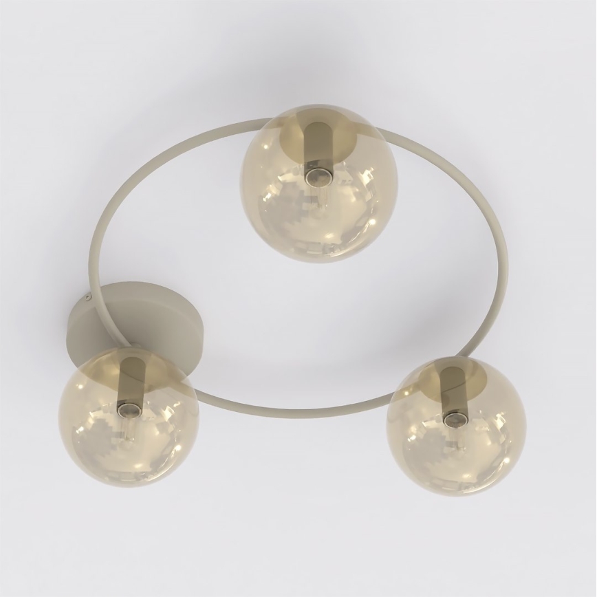 Griestu lampa SOPRA 3xE14/10W/230V bēša/dūmaina bēša