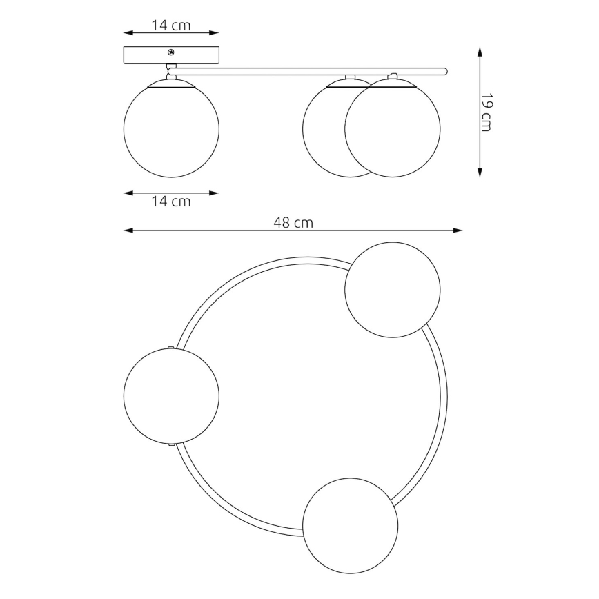 Griestu lampa SOPRA 3xE14/10W/230V bēša/dūmaina bēša