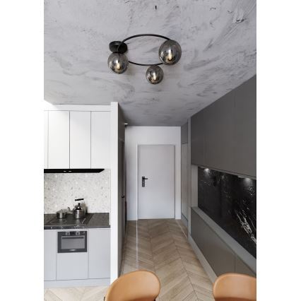 Griestu lampa SOPRA 3xE14/10W/230V melna
