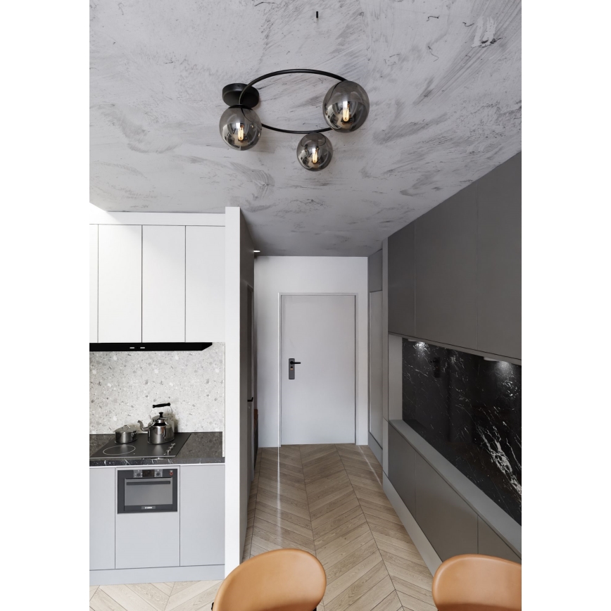 Griestu lampa SOPRA 3xE14/10W/230V melna