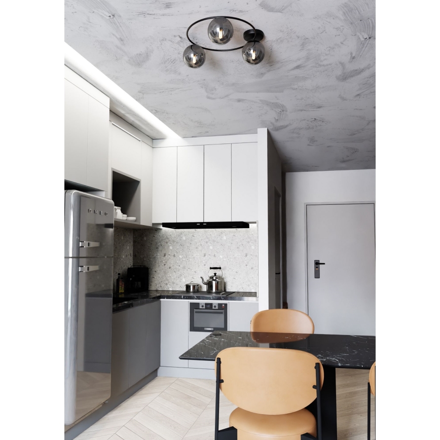 Griestu lampa SOPRA 3xE14/10W/230V melna