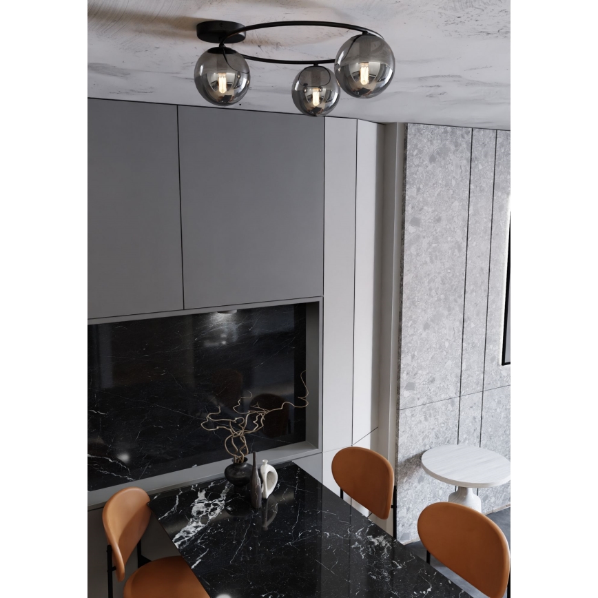 Griestu lampa SOPRA 3xE14/10W/230V melna