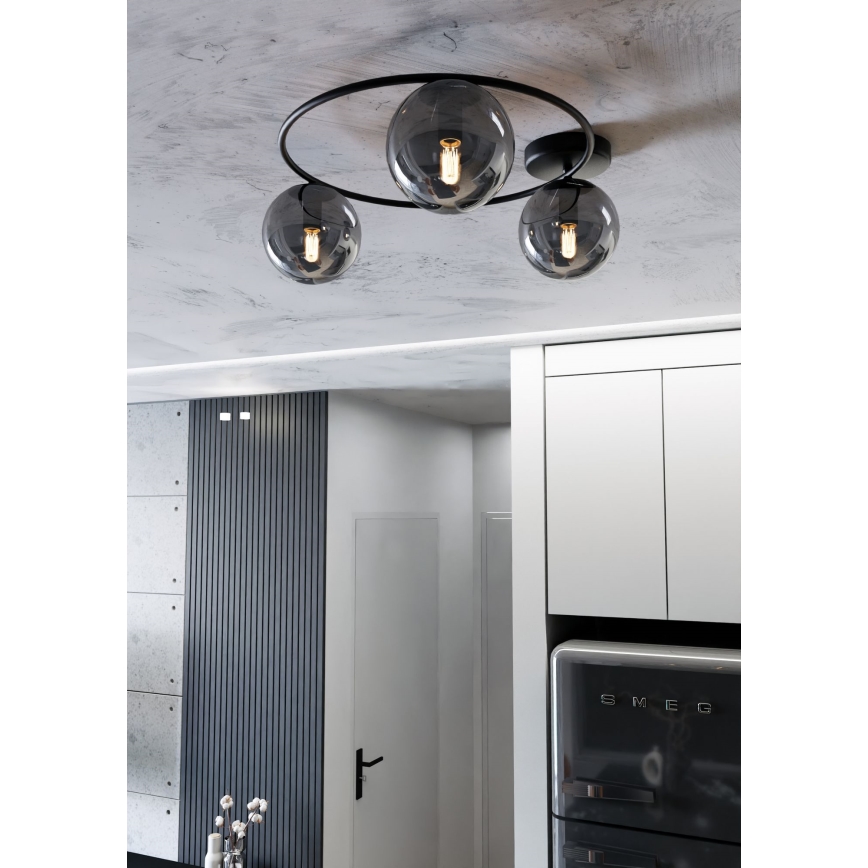 Griestu lampa SOPRA 3xE14/10W/230V melna