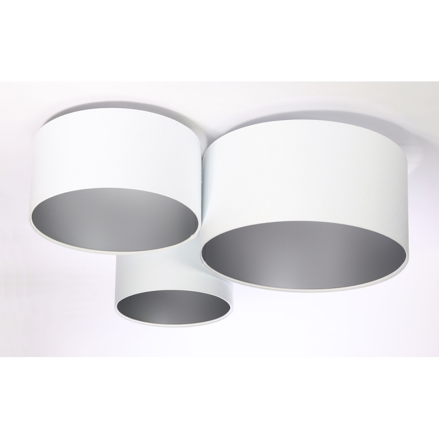 Griestu lampa SPACE 3xE27/60W/230V balta/sudraba