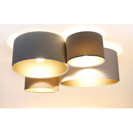 Griestu lampa SPACE 4xE27/60W/230V bēša/balta/zelta