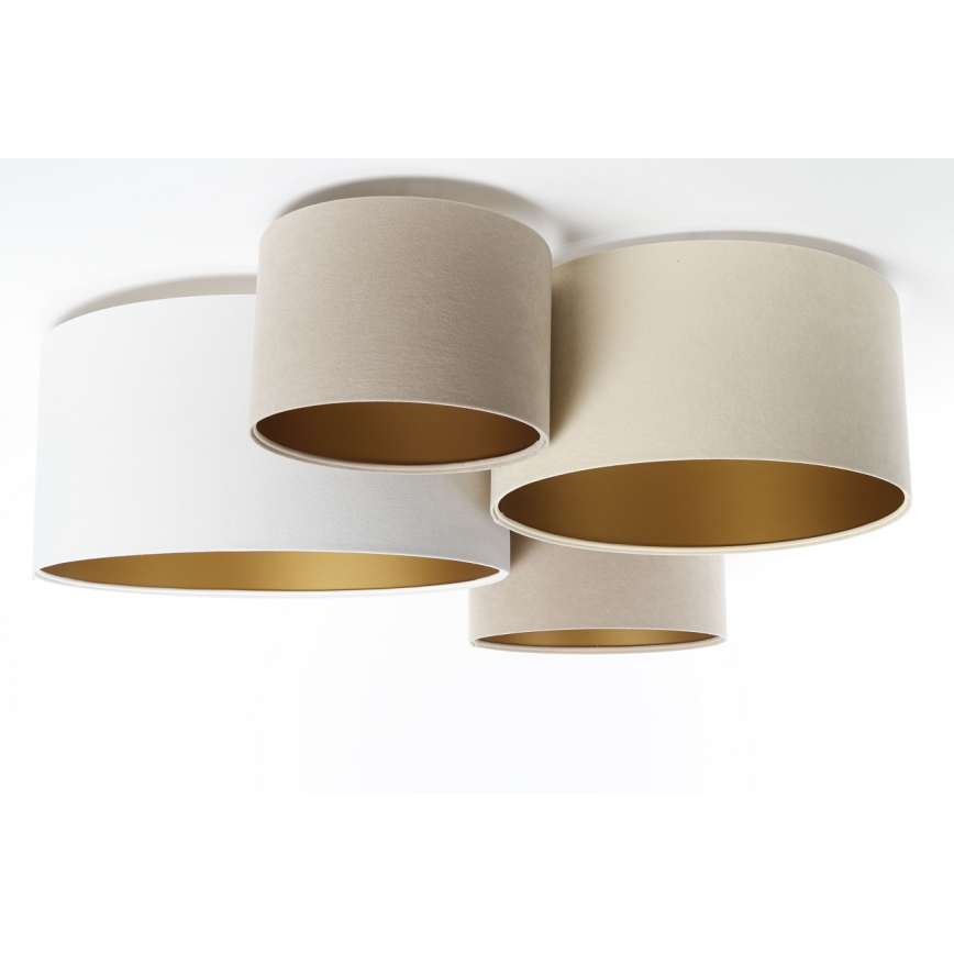 Griestu lampa SPACE 4xE27/60W/230V bēša/balta/zelta