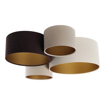 Griestu lampa SPACE 4xE27/60W/230V bēša/brūna/zelta