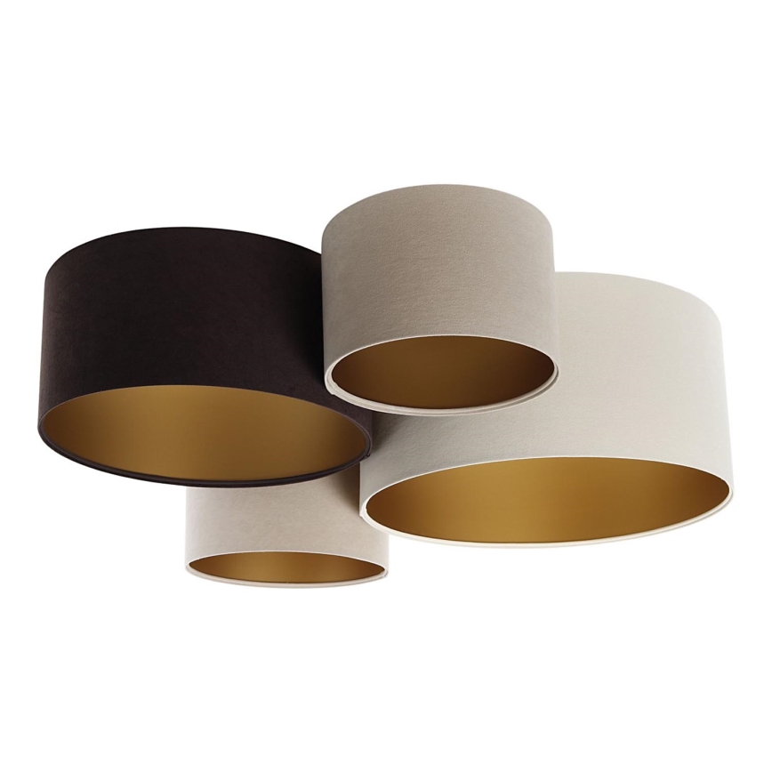 Griestu lampa SPACE 4xE27/60W/230V bēša/brūna/zelta