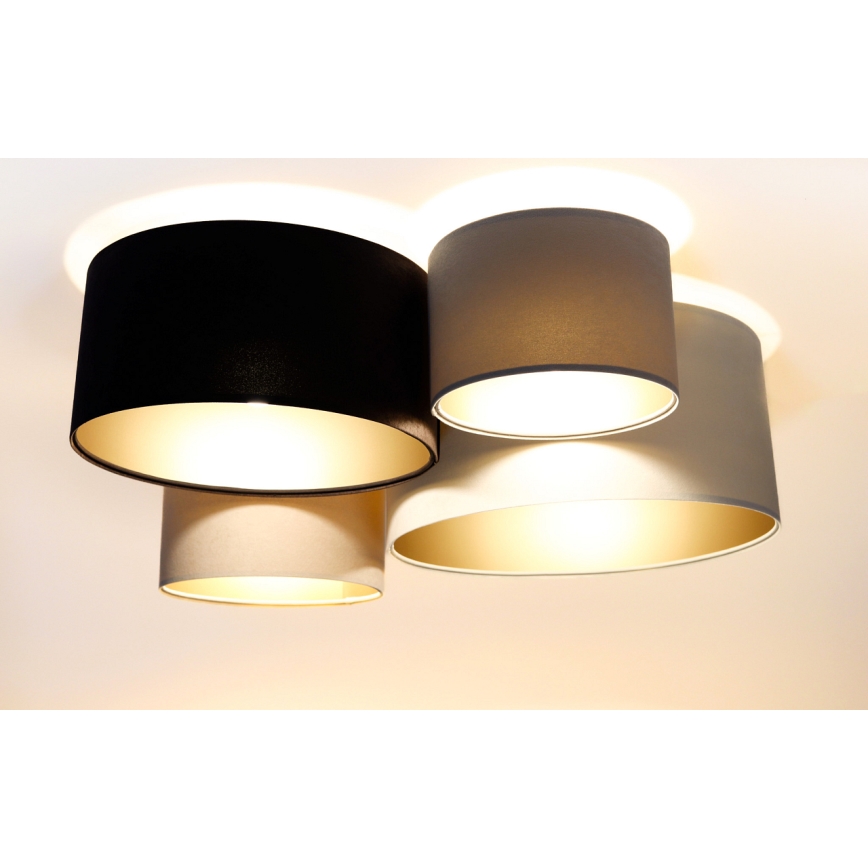 Griestu lampa SPACE 4xE27/60W/230V bēša/brūna/zelta