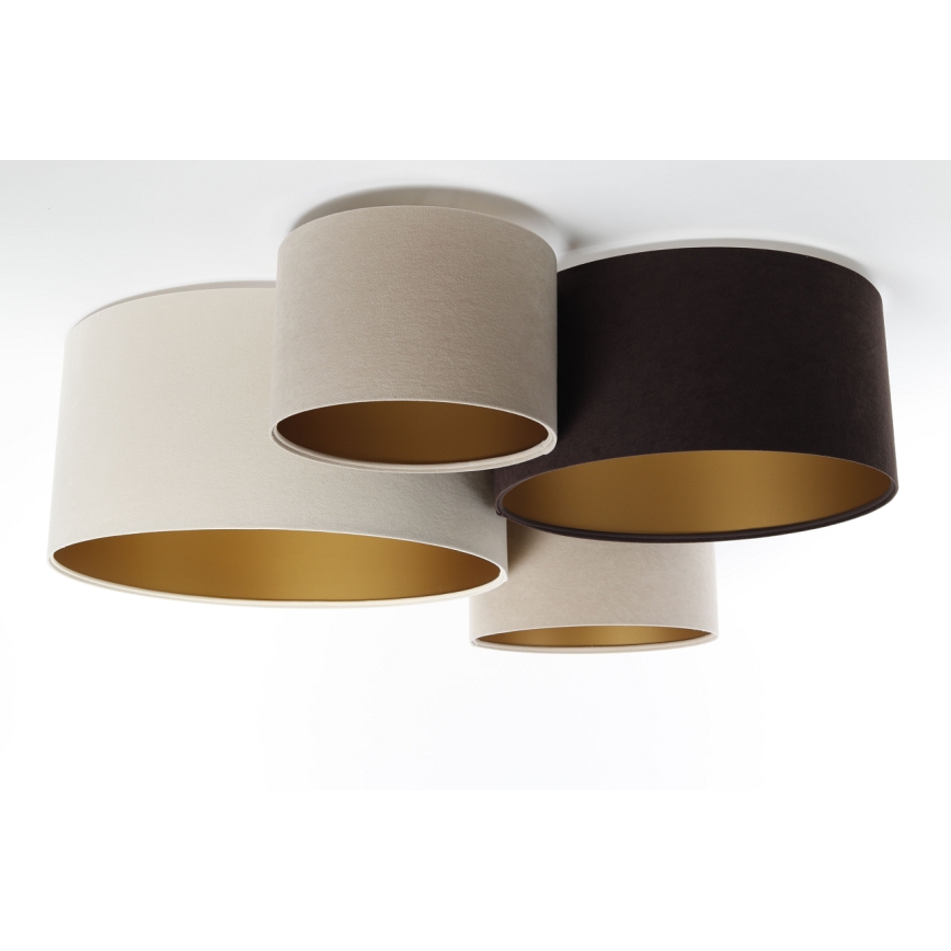 Griestu lampa SPACE 4xE27/60W/230V bēša/brūna/zelta