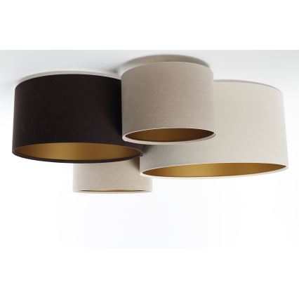 Griestu lampa SPACE 4xE27/60W/230V bēša/brūna/zelta