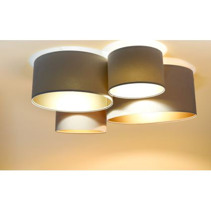 Griestu lampa SPACE 4xE27/60W/230V bēša/zelta