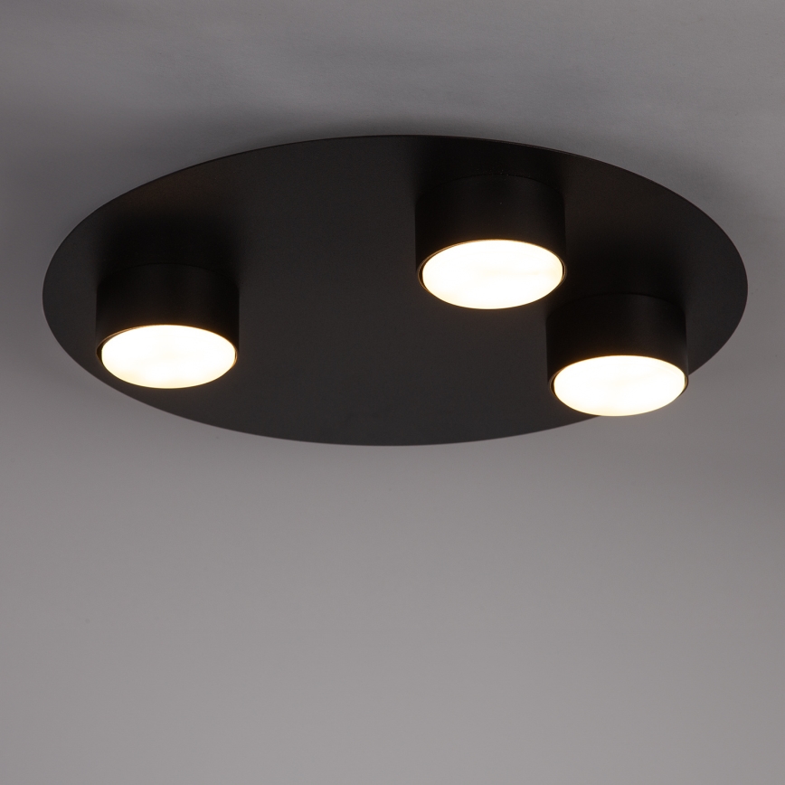 Griestu lampa STAR 3xGX53/12W/230V melna