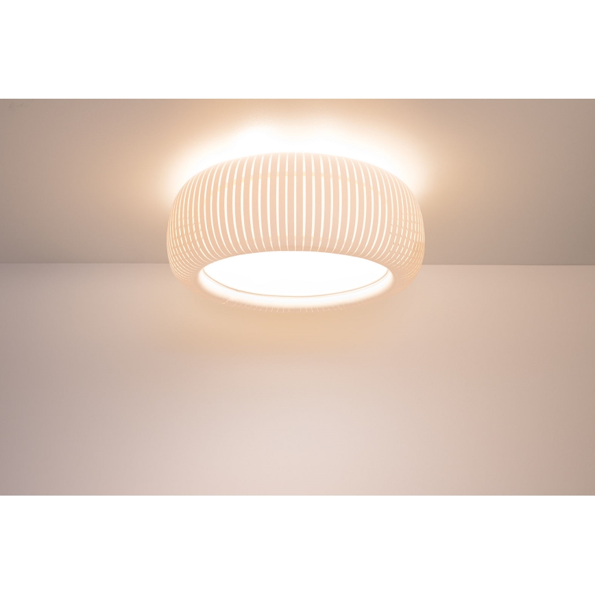 Griestu lampa STRIPES 2xE27/40W/230V diametrs 55 cm balta/krēmkrāsaina