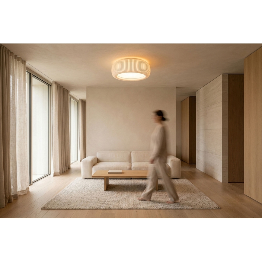 Griestu lampa STRIPES 2xE27/40W/230V diametrs 55 cm balta/krēmkrāsaina