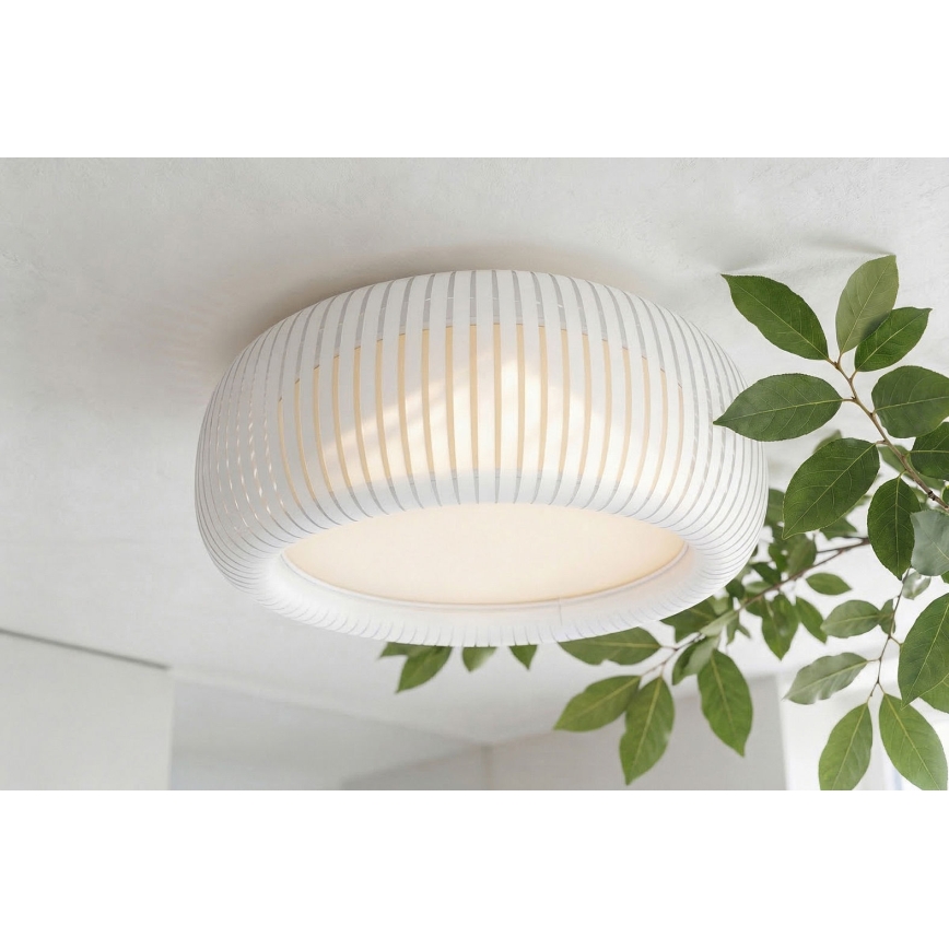 Griestu lampa STRIPES 2xE27/40W/230V diametrs 55 cm balta/krēmkrāsaina