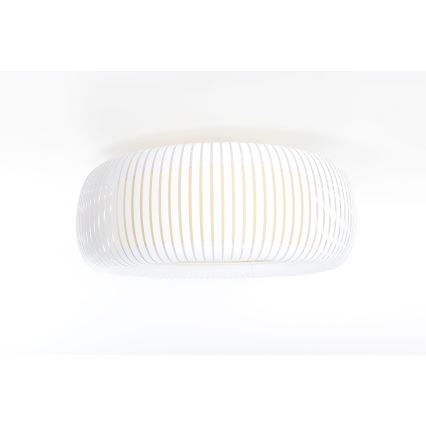 Griestu lampa STRIPES 2xE27/40W/230V diametrs 55 cm balta/krēmkrāsaina