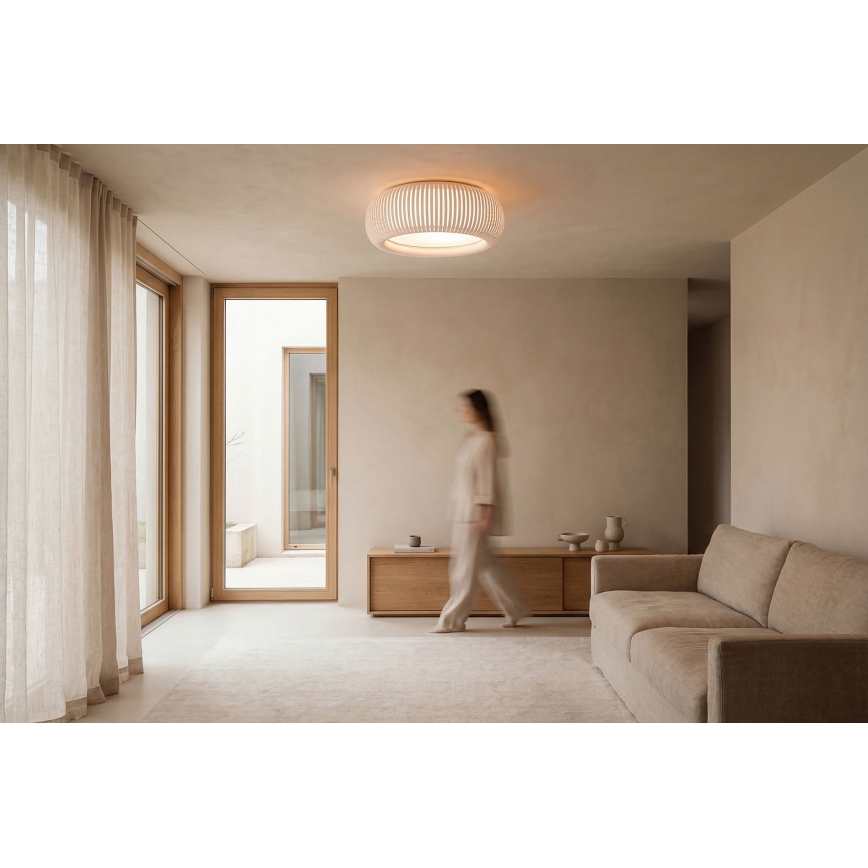Griestu lampa STRIPES 2xE27/40W/230V Ø 55 cm balta/rozā