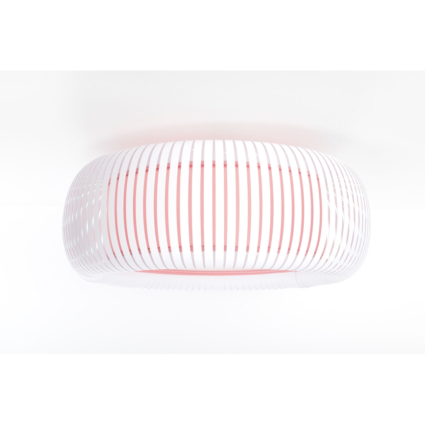 Griestu lampa STRIPES 2xE27/40W/230V Ø 55 cm balta/rozā