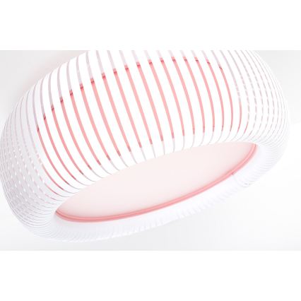 Griestu lampa STRIPES 2xE27/40W/230V Ø 55 cm balta/rozā