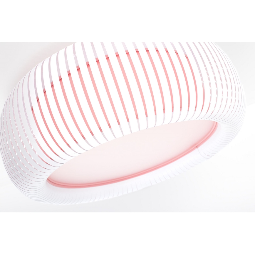 Griestu lampa STRIPES 2xE27/40W/230V Ø 55 cm balta/rozā