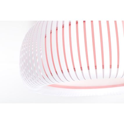 Griestu lampa STRIPES 2xE27/40W/230V Ø 55 cm balta/rozā