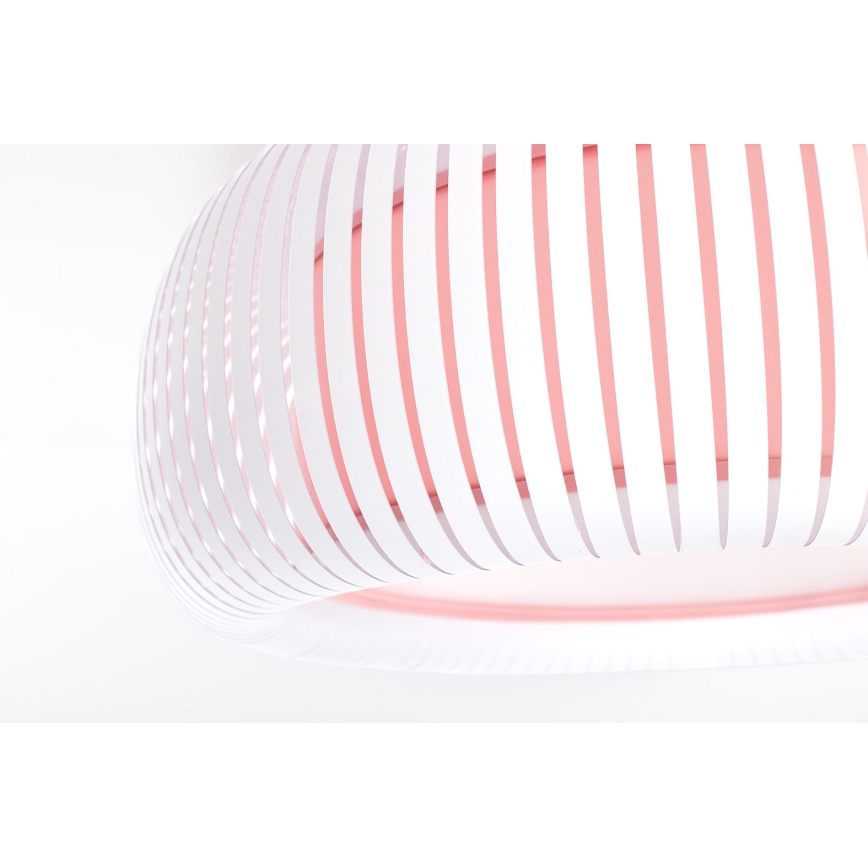 Griestu lampa STRIPES 2xE27/40W/230V Ø 55 cm balta/rozā