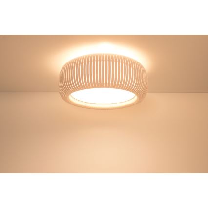 Griestu lampa STRIPES 2xE27/40W/230V Ø 55 cm krēmkrāsa/balta