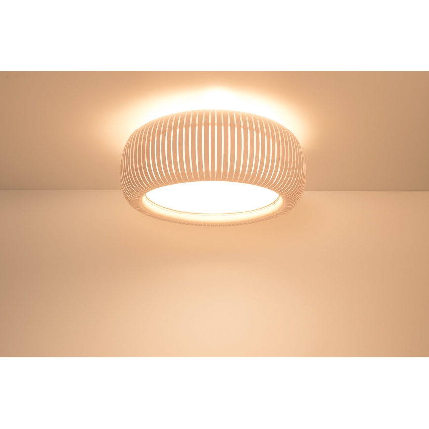 Griestu lampa STRIPES 2xE27/40W/230V Ø 55 cm krēmkrāsa/balta