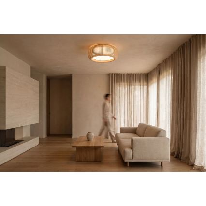 Griestu lampa STRIPES 2xE27/40W/230V Ø 55 cm krēmkrāsa/balta