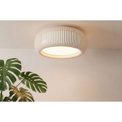 Griestu lampa STRIPES 2xE27/40W/230V Ø 55 cm krēmkrāsa/balta