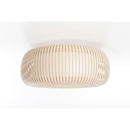 Griestu lampa STRIPES 2xE27/40W/230V Ø 55 cm krēmkrāsa/balta