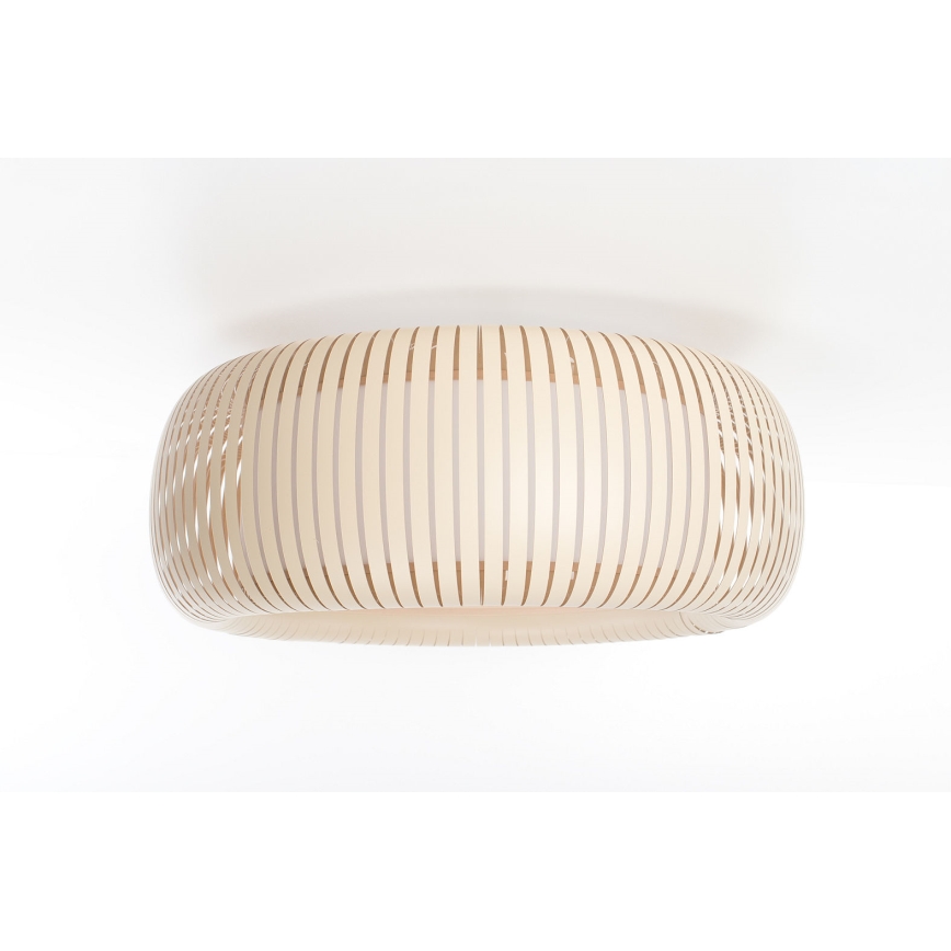 Griestu lampa STRIPES 2xE27/40W/230V Ø 55 cm krēmkrāsa/balta
