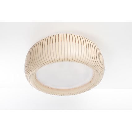 Griestu lampa STRIPES 2xE27/40W/230V Ø 55 cm krēmkrāsa/balta