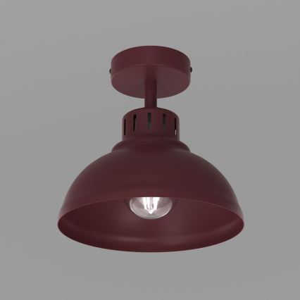 Griestu lampa SVEN 1xE27/15W/230V Ø 21 cm burgundijas sarkana