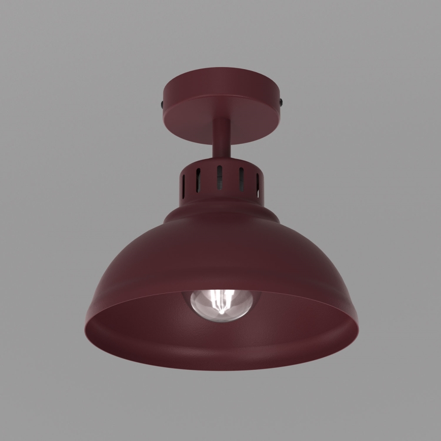 Griestu lampa SVEN 1xE27/15W/230V Ø 21 cm burgundijas sarkana
