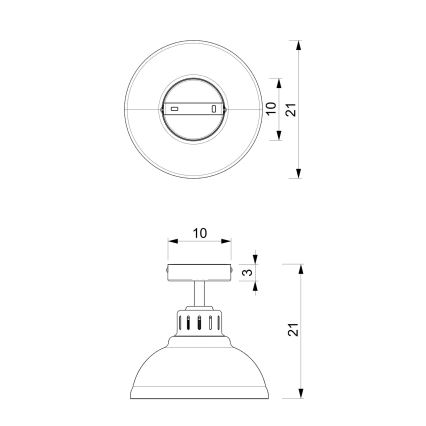 Griestu lampa SVEN 1xE27/15W/230V Ø 21 cm burgundijas sarkana