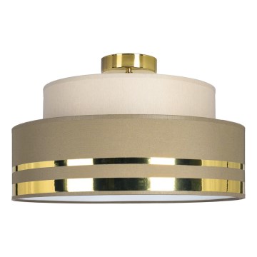 Griestu lampa TAMI 1xE27/60W/230V bēša/brūna/zelta