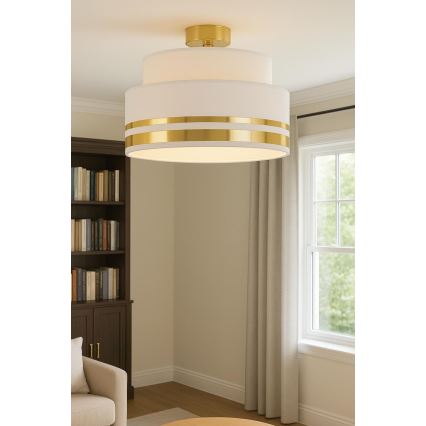 Griestu lampa TAMI 1xE27/60W/230V bēša/zelta