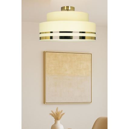 Griestu lampa TAMI 1xE27/60W/230V bēša/zelta