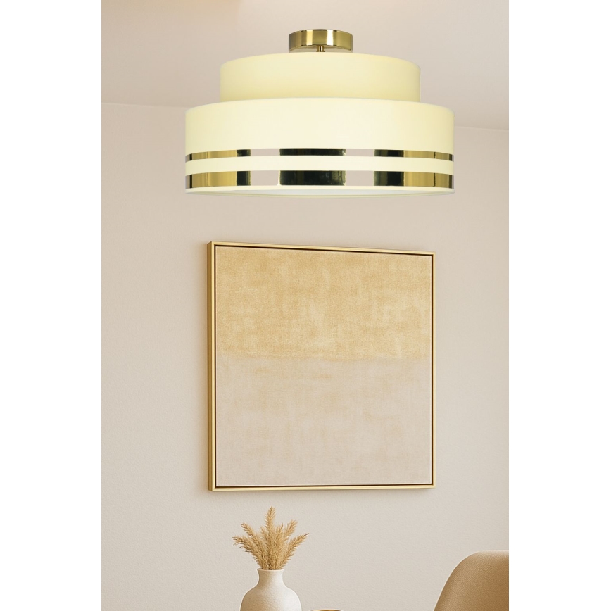 Griestu lampa TAMI 1xE27/60W/230V bēša/zelta