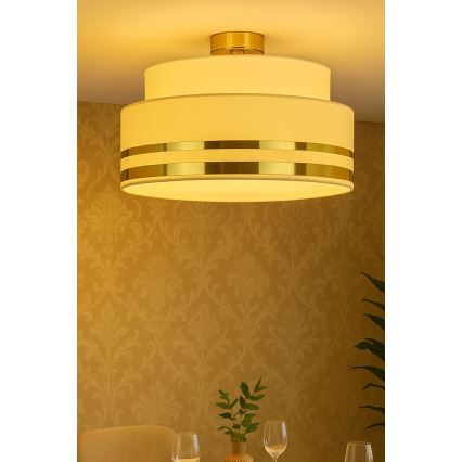 Griestu lampa TAMI 1xE27/60W/230V bēša/zelta